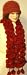 Three Strand Dark Brown Color Luxurious Rabbit Fur Scarf Offered in Combination with Hand Crocheted Dark Brown Chenille and Gimp Beret