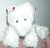 VICTORIA SECRETS WHITE PLUSH DOG WITH PLAID JACKET