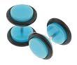Fake Acrylic Neon Light Blue Plugs - 16 Gauge Earwire - 0G Fake Part - Sold as a Pair