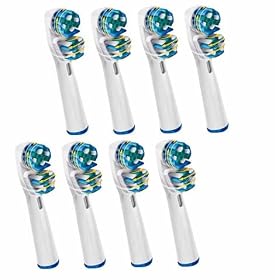 TECHEALTH 8 DUAL CLEAN TOOTHBRUSH REPLACEMENT REFILL HEADS - GENERIC COMPATIBLE WITH ORAL B (VALUE PACK OF 8) COMPATIBLES