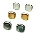 3 Pair Set Silver Gold and Black Stud Earrings
