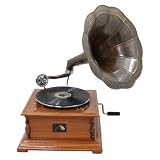Antique Replica RCA Victor Phonograph Gramophone with Dark Aged Bronze Horn