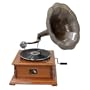 Antique Reproduction RCA Victor Phonograph Gramophone with Dark Aged Bronze Horn