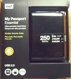 Western Digital My Passport Essential 250gb USB 2.0 Midnight Black Portable External Hard Drive Wdbaaa2500abf-nesn