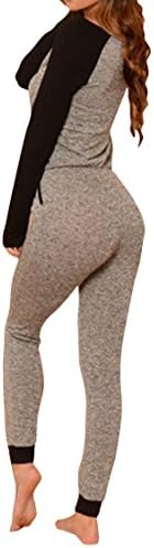 Worronland Women's Autumn Grey Long Sleeve and Pants Sport Overall Jumpsuits XL