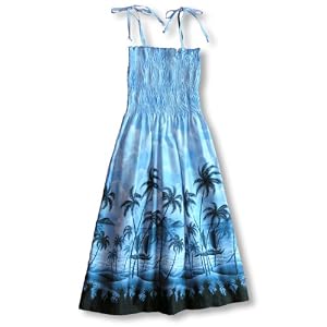 Pineapple's View Spaghetti Strap Hawaiian Aloha Smocked Sun Dress