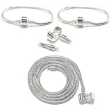 4142%2Bbu2M1L. SL160  Silver Plated 7.5 Inch Bracelet   Pandora Charms & Beads Compatible   Buy ONE Bracelet   Get ONE Bracelet Free + Get ONE Free Matching 22 Inch Necklace!