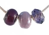 Pandora Style Charm Bead Set (Z177) Murano Style and Faceted Glass (Fits Troll too) ~ Lilac & Purple