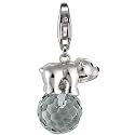 Esprit Damen-Charms polar bear 925 Sterlingsilber 1 Glasstein farblos ESCH90920A000