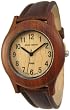 Tense Unisex Round SandalWood w/ Leather Band Watch G8003S