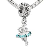 Pugster Ballet Dancer Crystal Bead - Pandora Chamilia Biagi Charm & Bracelet Compatible