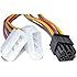 Trueway 6 Pin PCI Express Power Adapter Cable to 2 x Molex LP4 Lead
