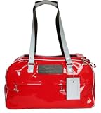 Large Tomatoe colored Patent Designer Pet Carrier