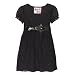 Girls' YES Short-Sleeve Lace Dress - Black