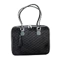 Mango Tango Quilted Faux Suede Laptop Bag - Black (16")