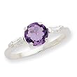 Sterling Silver Amethyst And CZ Ring