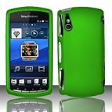 NEON GREEN Snap-on Rubber Touch Protector Phone Hard Cover Case for Sony Er ....