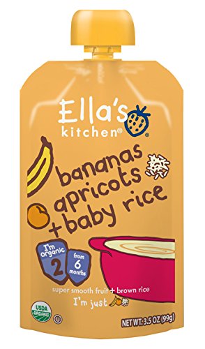 Ella's Kitchen Organic Stage 2, Bananas Apricots + Baby Rice, 3.5 Ounce (Packaging May Vary)