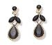 Gold Plated Black & Clear Crystal Earrings