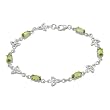 Sterling Silver Triquetra and Peridot Link Bracelet