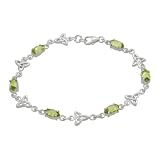 Sterling Silver Triquetra and Peridot Link Bracelet