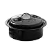 Premier Housewares Enamel Round Casserole Dish Speckled with Lid, Black