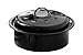 Premier Housewares Enamel Round Casserole Dish Speckled with Lid, Black