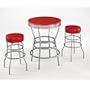 Home styles 5994-358 Round Pub Table with Vinyl and Laminate Top & Swivel Bar Stools
