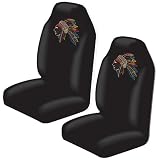 Indian Chief Face Gem Crystals Studded Rhinestone Car Truck SUV Bucket Seat Covers -... 