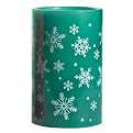 Green Snowflake LED Pillar Candle