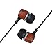 Francois et Mimi Elite Genuine 3.5mm Wood in-Ear Noise-isolating Earbuds Headphones with Mic, Retail Packaging!