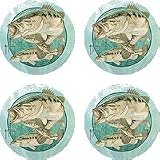 LARGEMOUTH BASS by Guy Harvey 4 STONE COASTERS Fishing