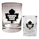NHL Toronto Maple Leafs Rocks Glass & Square Shot Glass Set - Primary Logo