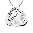 You & Me Sterling Silver Triangular Pendant Set w. Chain Necklace