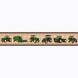 John Deere Traditional Tractor and Plaid Wallpaper Border
