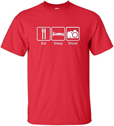 EatSleepTee Men's Eat Sleep Shoot T-Shirt Photography Enthusiast Tee