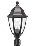 Adjusta-Post Everstone One-Light Outdoor Post Top Lantern, Black with Clear Acrylic Beveled Lens #S11TC-BK