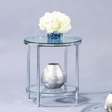 IMAGE OF Bassett Mirror T1792-220 Patinoire Round End Table, Chrome