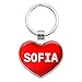 Graphics and More Metal Keychain Key Chain Ring I Love Heart Names Female S Sian - Sofia