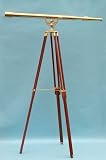 44-inch Clear Coated Solid Brass Premium Harbormaster Telescope with Arc Mount