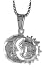 Sterling Silver Small Sun and Moon Charm, Made in Italy. 1/2