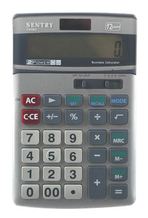 Professional 12-Digit Business - Financial Calculator - Large Tilt Display - Dual Power