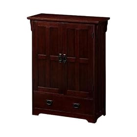 Craftsman Three shelf Bookcase With Wood Doors, THREE-SHELF, MACINTOSH OAK by Home Decorators Collection