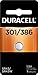 Duracell â€“ 301/386B 1.5V Silver Oxide Button Battery â€“ Long-Lasting Battery â€“ 1 Count