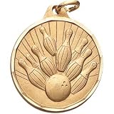 1 1 4 Inch Gold Bowling Medal by CM