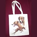 Grey Hound Print Shoulder Tote Bag
