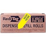 Redi-Tag Sign Here Printed Arrow Flags, 6 Roll Refill, 120 Flags per Roll, 1-7/8 x 9/16 Inches, Yellow (91001)