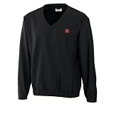 NCAA Men's Nebraska Cornhuskers Black Windtec Astute V-Neck Windshirt