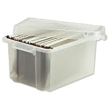 Strata Suspension File Box with 10 Files Tabs and Inserts W470xD340xH240mm Clear - Ref HW101CLR