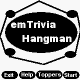 "emTriviaHangman" for Palm
